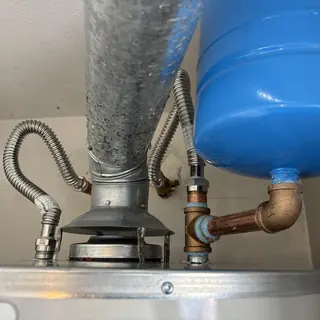 75 gallon natural gas water heater flex lines and valve
