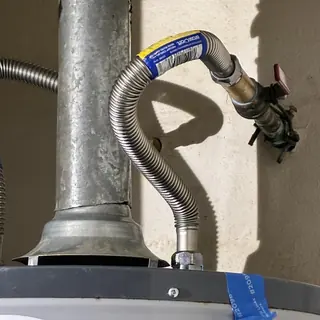 Water heater gas line with old broken ball valve
