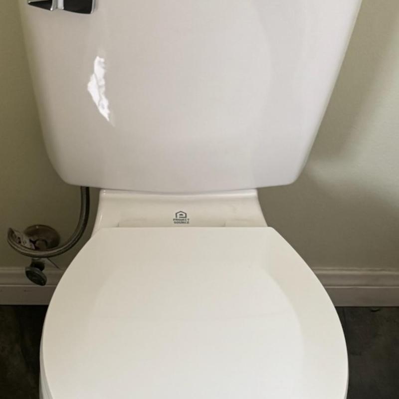 Toilet with 14-turn angle stop and stainless steel supply line