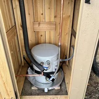 10-gallon electric water heater with new copper piping