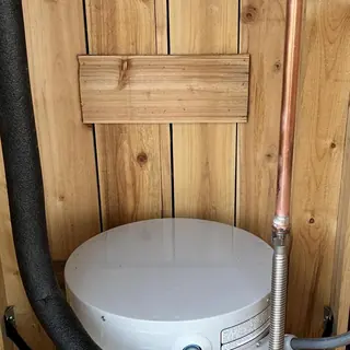 10-gallon electric water heater with new copper piping