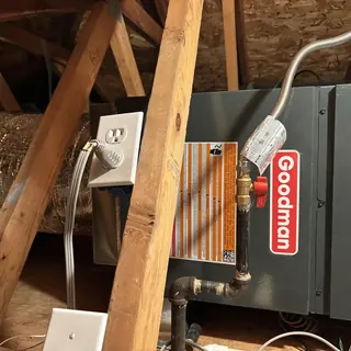 Goodman propane furnace with gas flex and shutoff valve