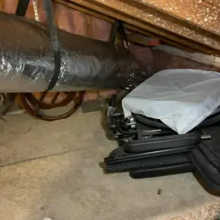 Ductwork installation in crawl space with insulation wrap