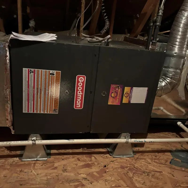 Goodman 5 ton horizontal furnace on stands installation