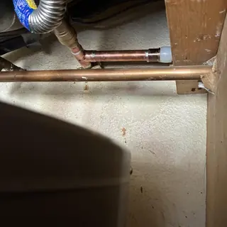 Copper cold water pipe reroute repair under slab