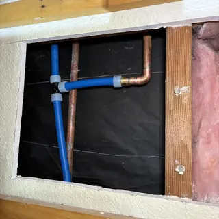 Cold-water reroute using copper and PEX