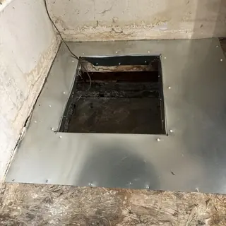 Ductwork access panel metal installation