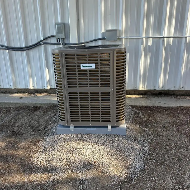 Innovair 20 SEER heat pump unit installed outdoors