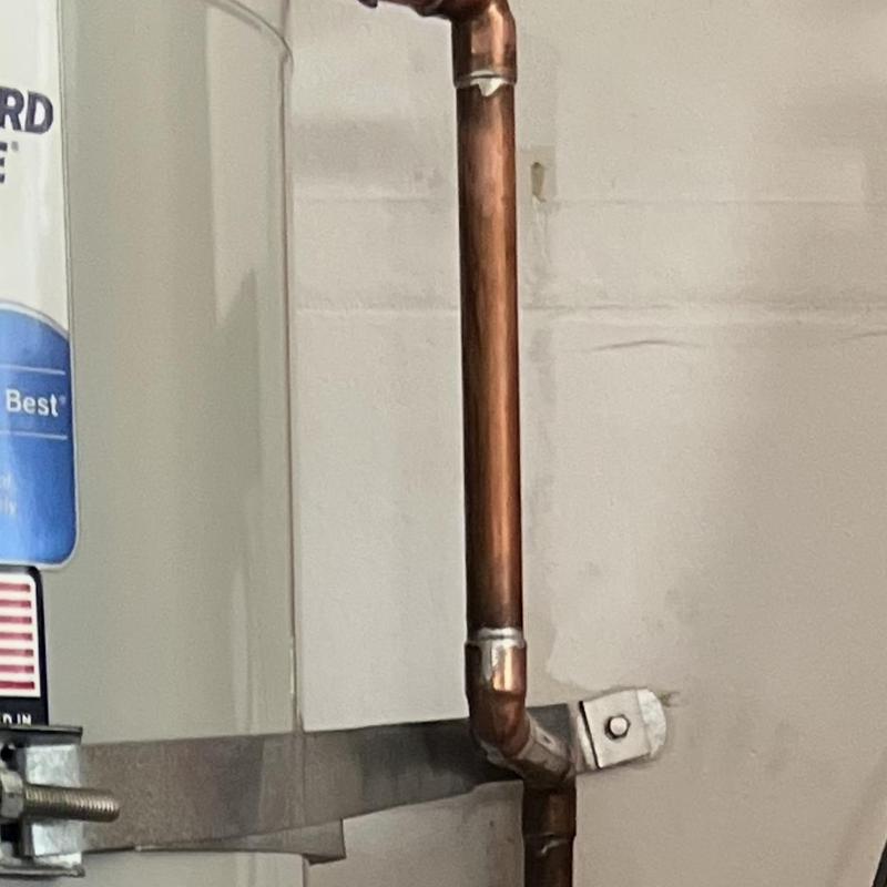 Bradford White 50-gal natural gas water heater piping