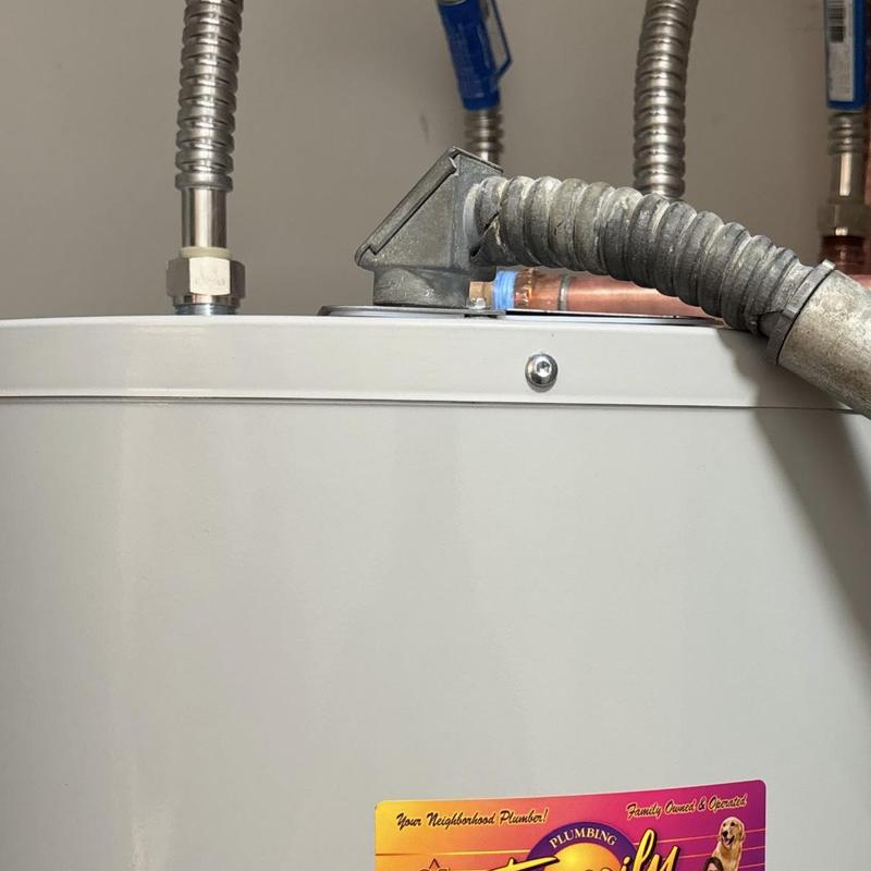 40 gallon electric water heater with flex T&P line