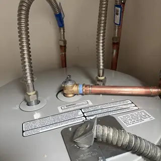 40 gallon electric water heater with T&P flex line installation