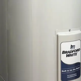 Bradford White 40-gallon electric water heater close-up