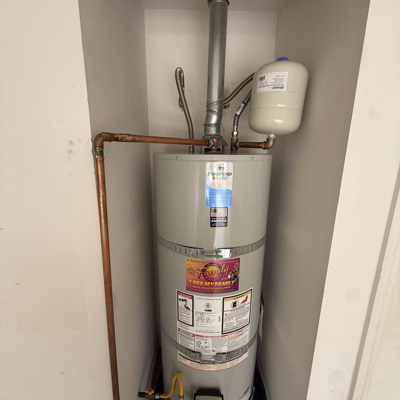 Bradford White 50-gallon natural gas water heater installation
