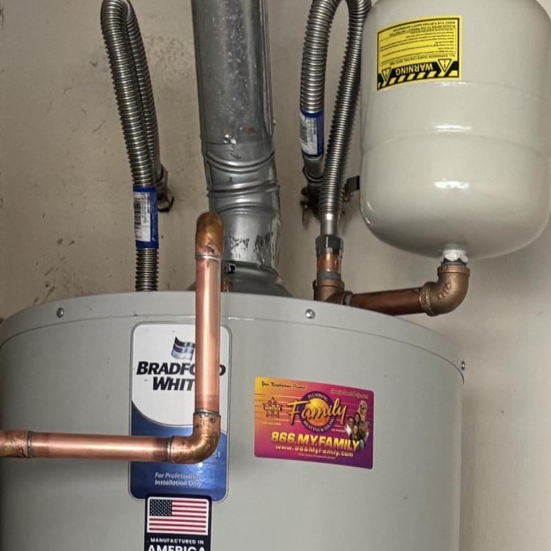 Bradford White water heater with copper piping