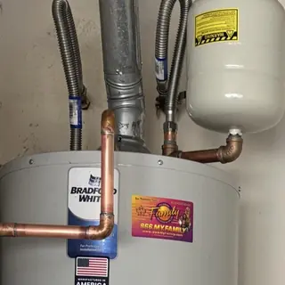 Bradford White water heater with copper piping
