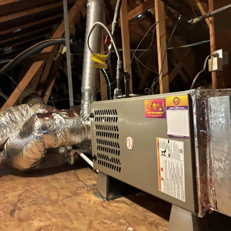 4-ton HVAC furnace and ductwork installation in attic