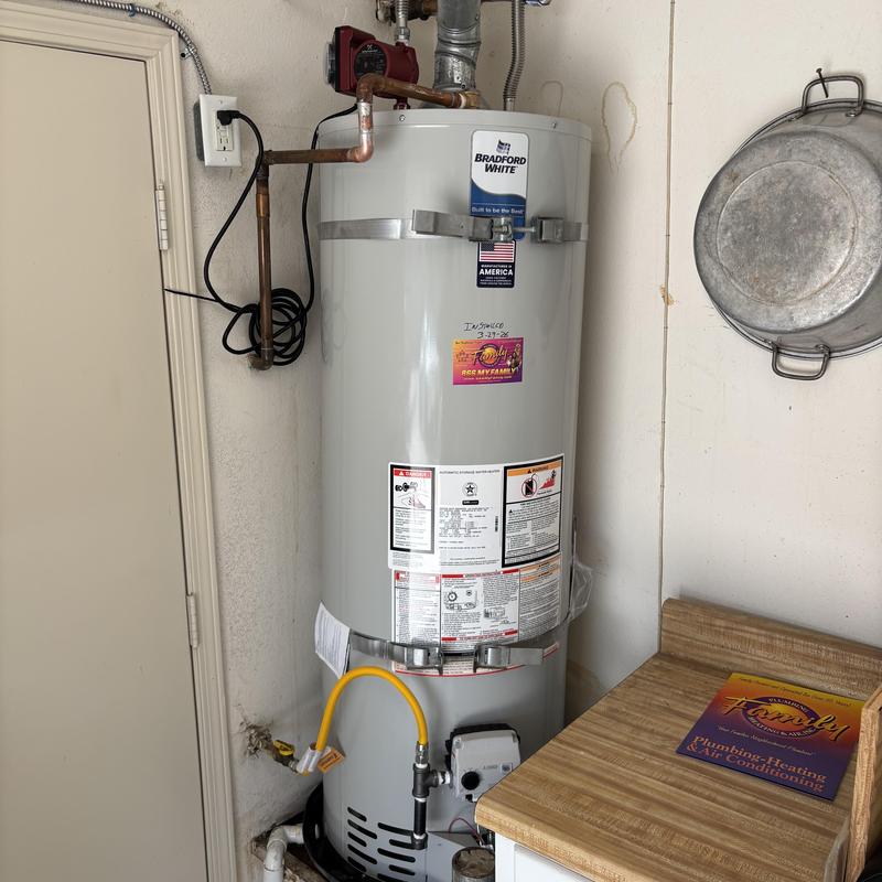 Bradford White 40 gallon natural gas water heater installation