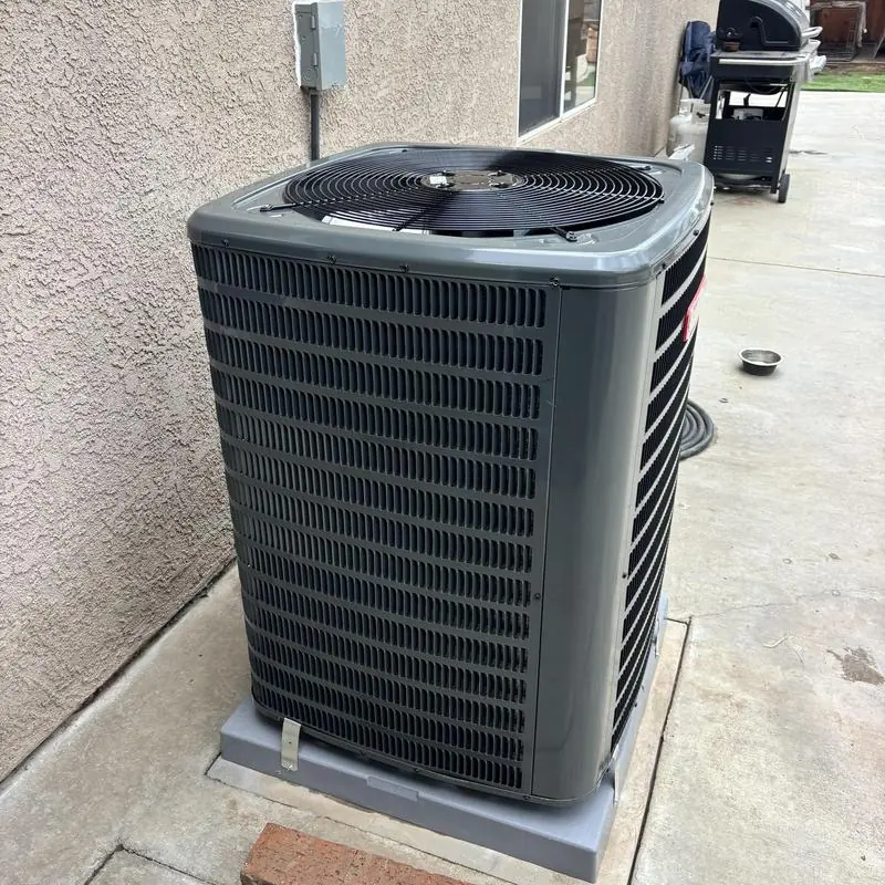 3 ton upflow air conditioning condenser unit installed outside