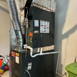 3 ton upflow furnace system with venting pipes