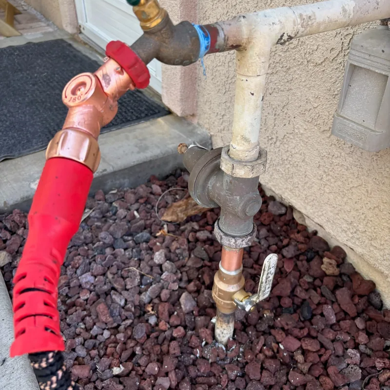 One-inch ball valve installed on a home's main water service