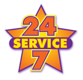 24/7 emergency service badge